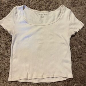 Cream Fitted Short Sleeve Tee